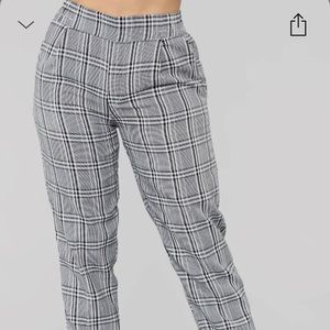 Pantalon Noir/blanc rayé